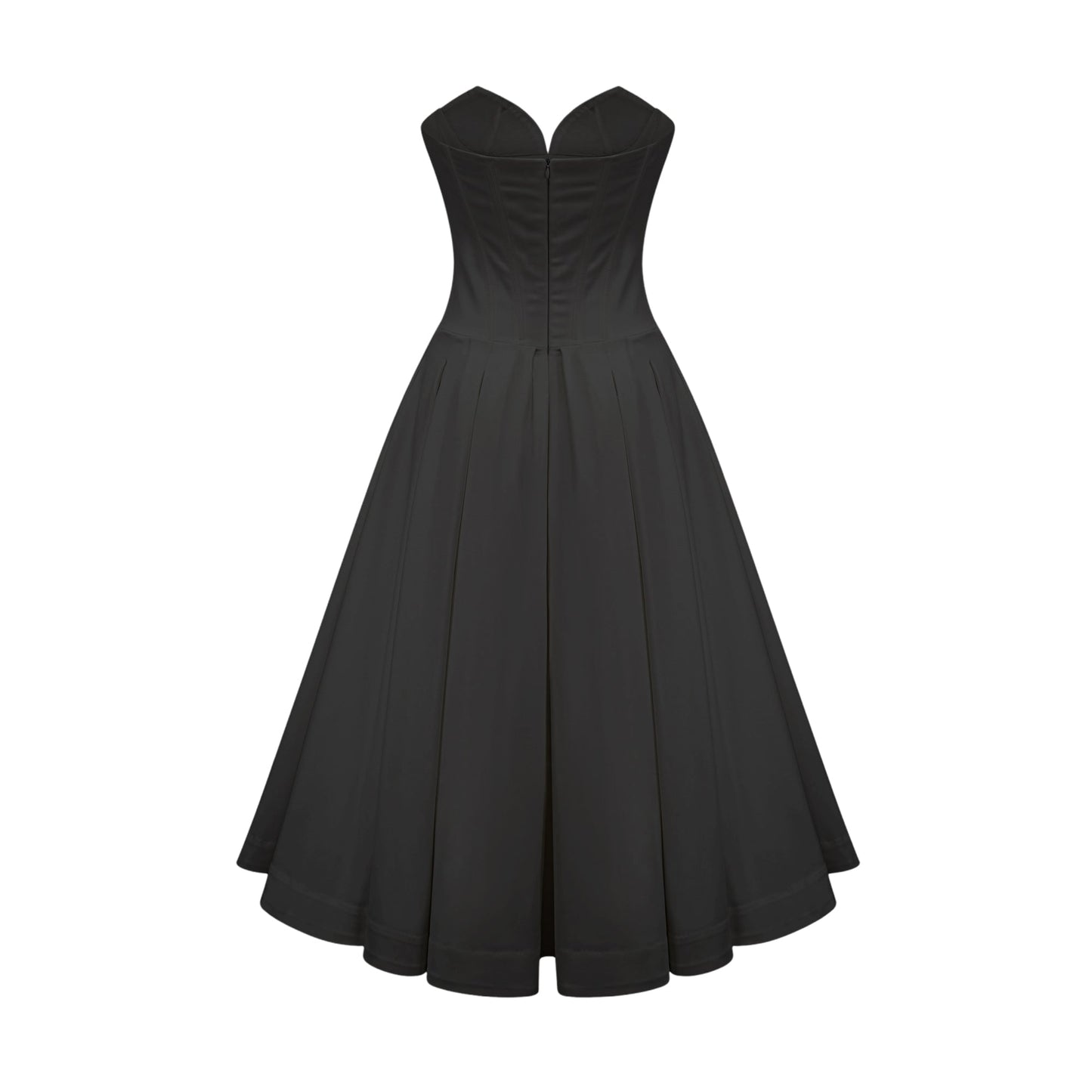 Straplez korse midi elbise