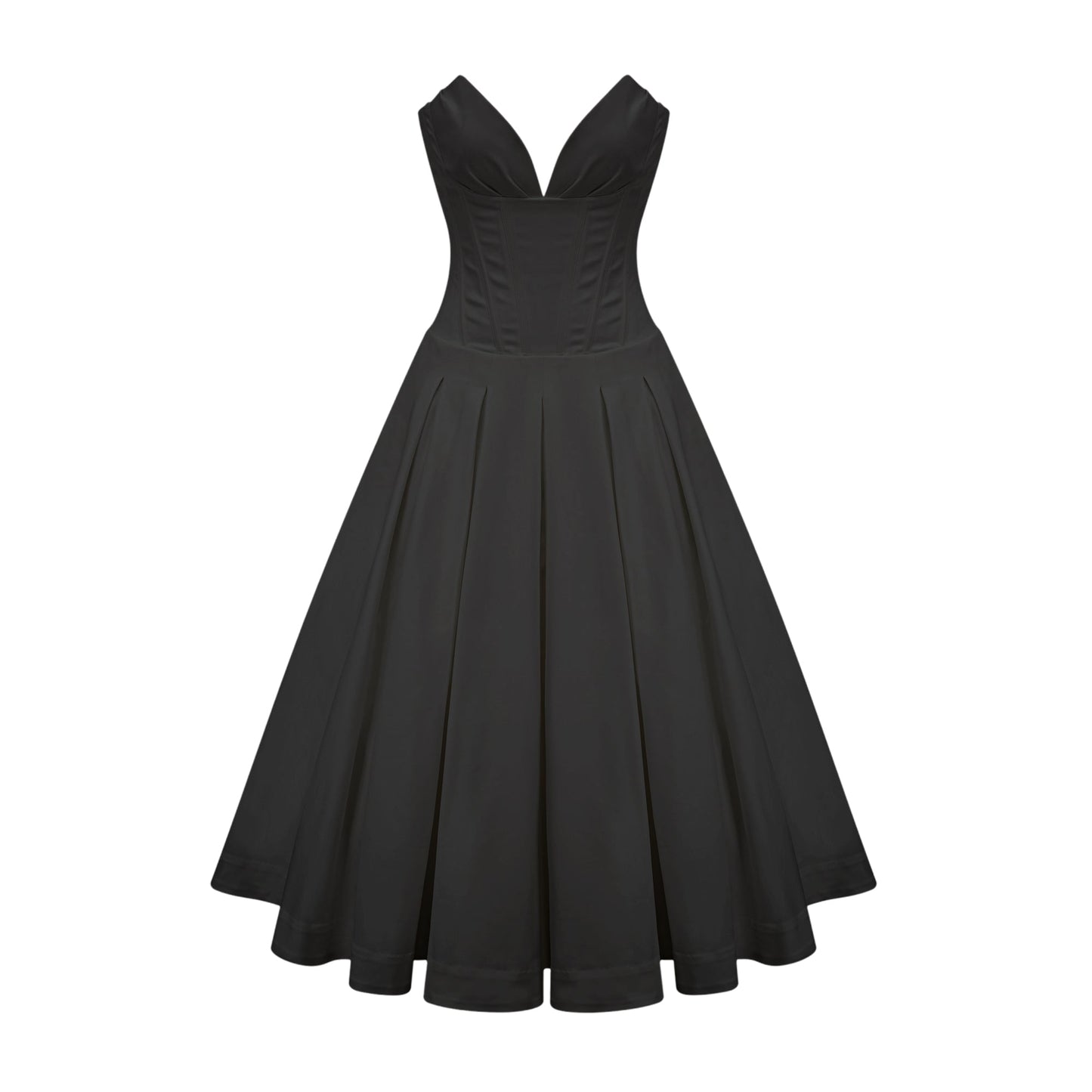 Straplez korse midi elbise