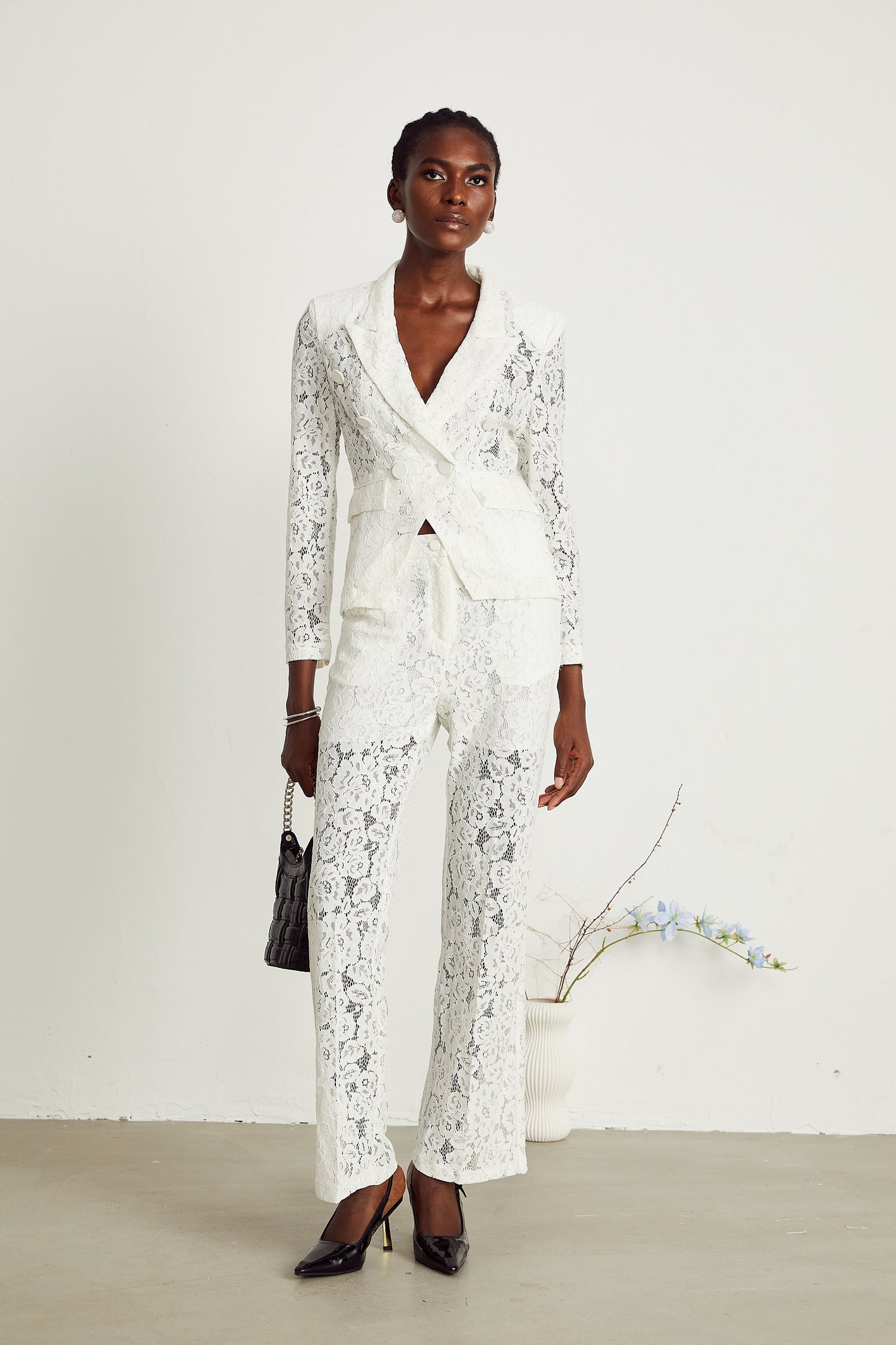 Zoé dantel blazer ve pantolon takım