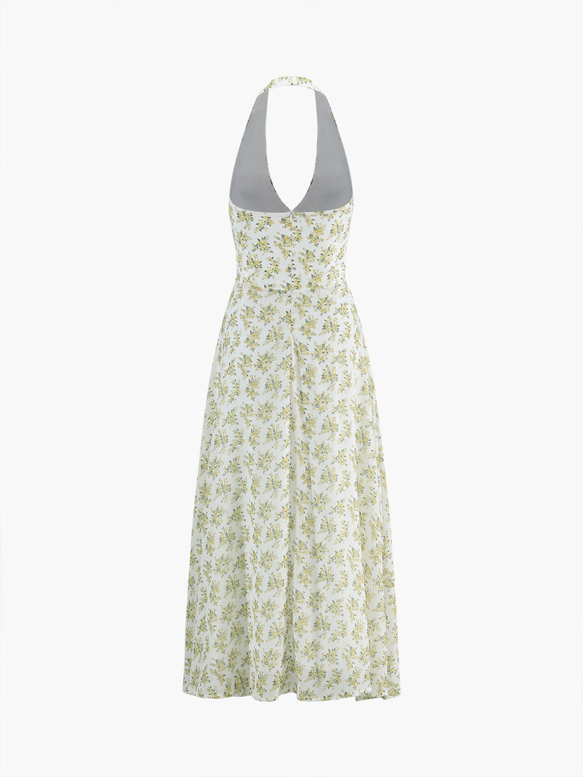 Boho Çok Çiçekli Askılı Midi Elbise