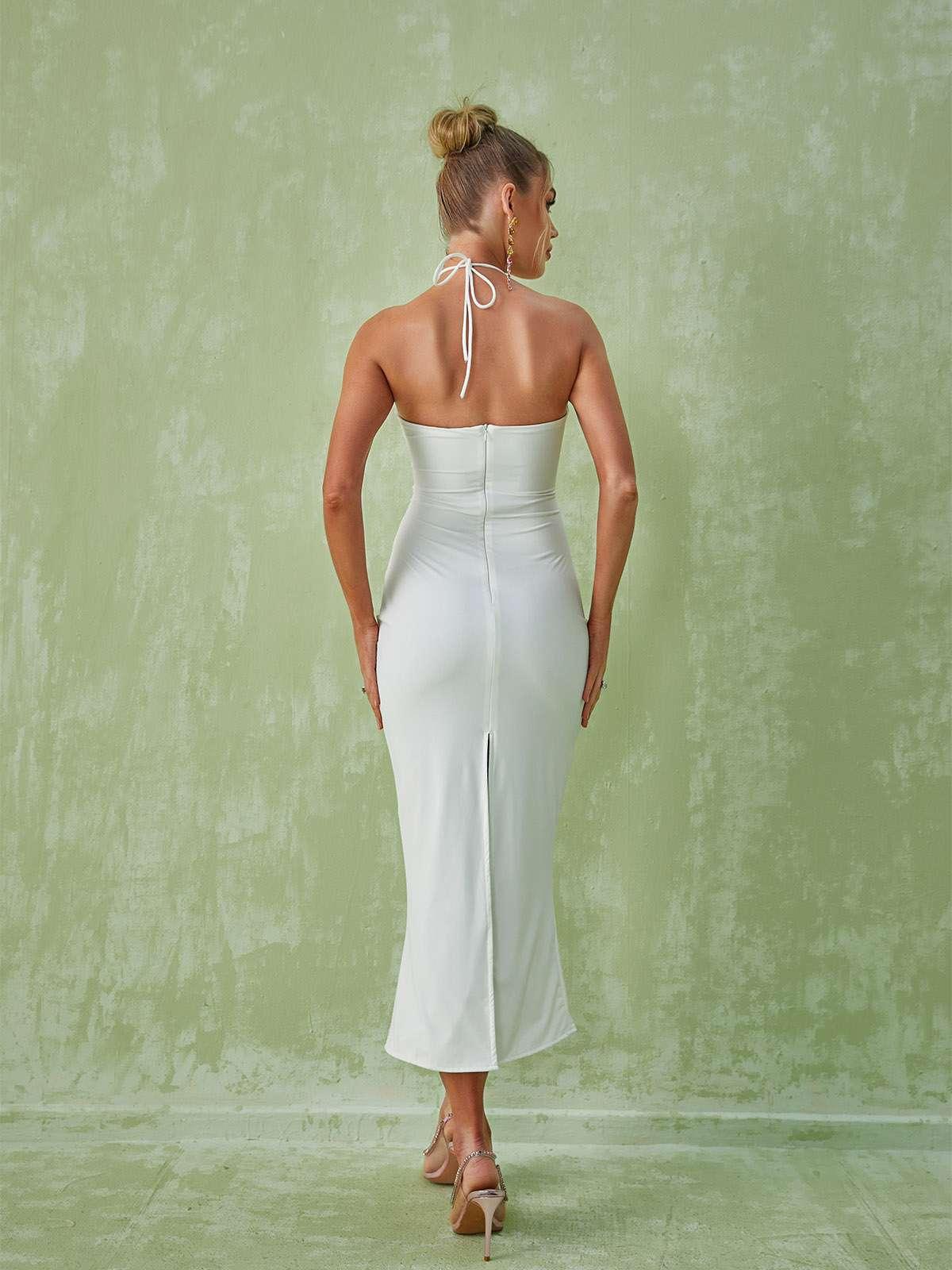 Floral Kesimli Midi Elbise