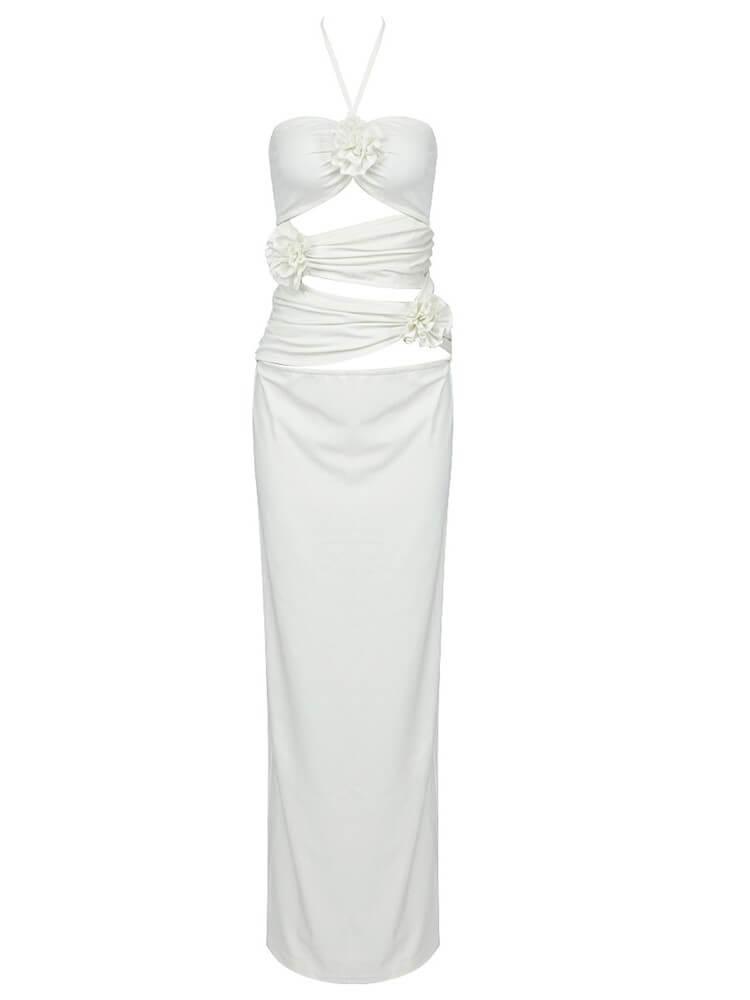 Floral Kesimli Midi Elbise