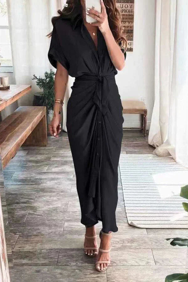 Minimalist Pileli Elbise