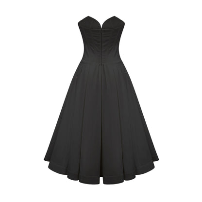 Straplez korse midi elbise