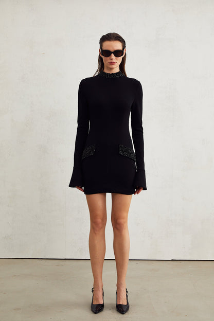 Gaëlle süsleme mini elbise