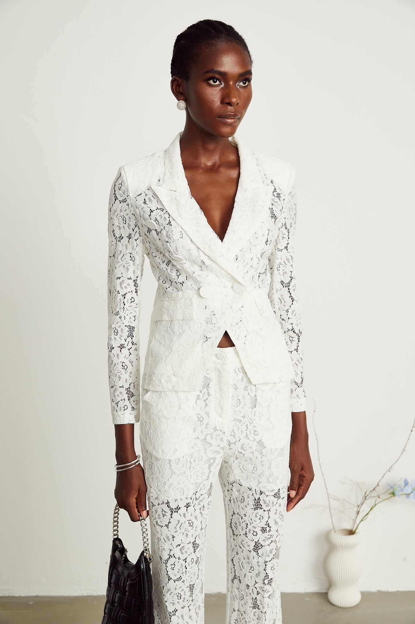 Zoé dantel blazer ve pantolon takım