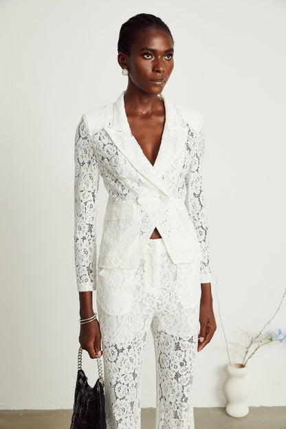 Zoé dantel blazer ve pantolon takım