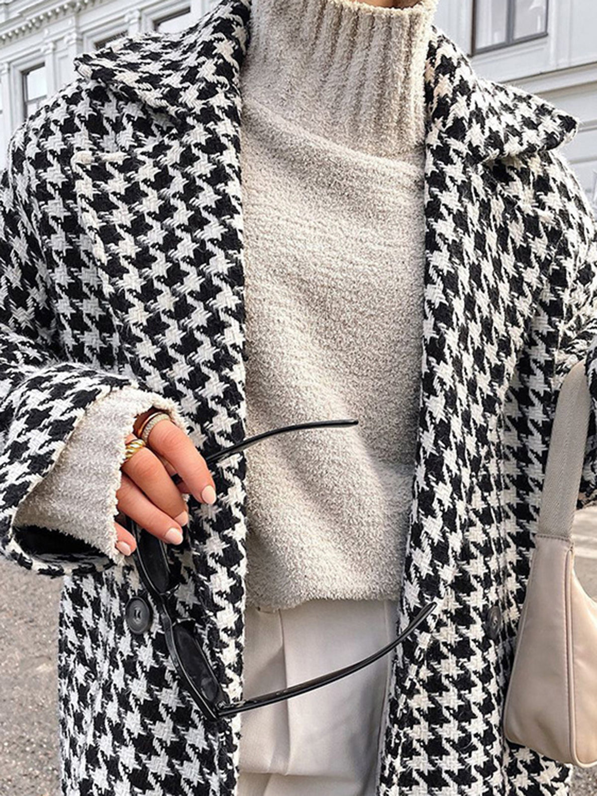 Houndstooth Tweed Trençkot