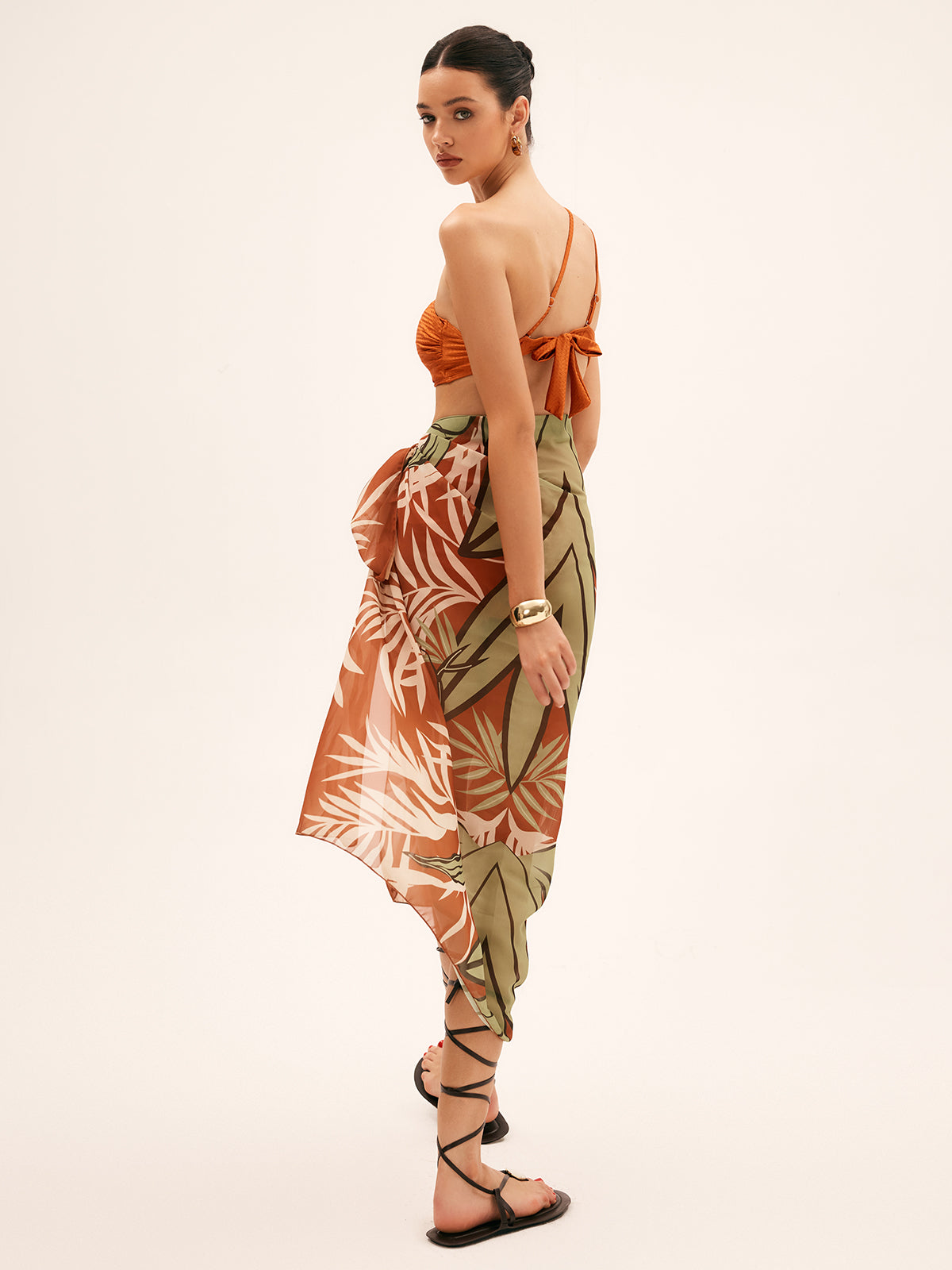 Coconut Grove Printed Chiffon Cover Up Skirt