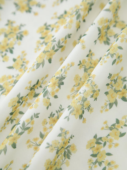 Boho Çok Çiçekli Askılı Midi Elbise