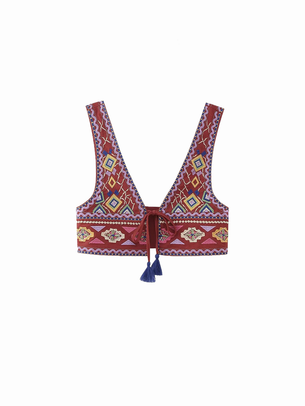 Boho Nakışlı Düğümlü Atlet
