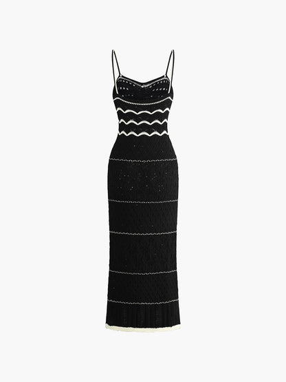 Paros Crochet Eyelet See Through Midi Dress