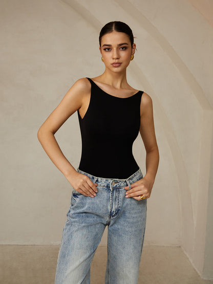 Sırtı Açık Kolsuz Body