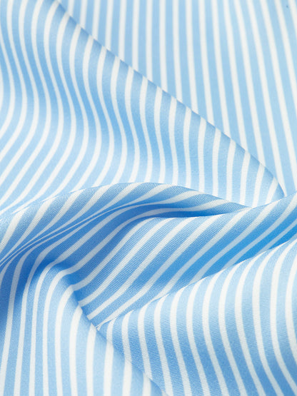 Pinstripe Geniş Paça Uzun Pantolon