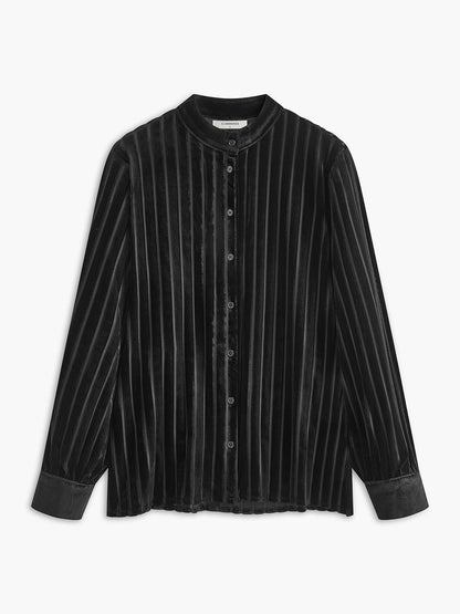 Vintage Pinstripe Düğmeli Polo Gömlek