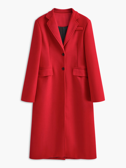 Essential Tweed Yün Uzun Palto