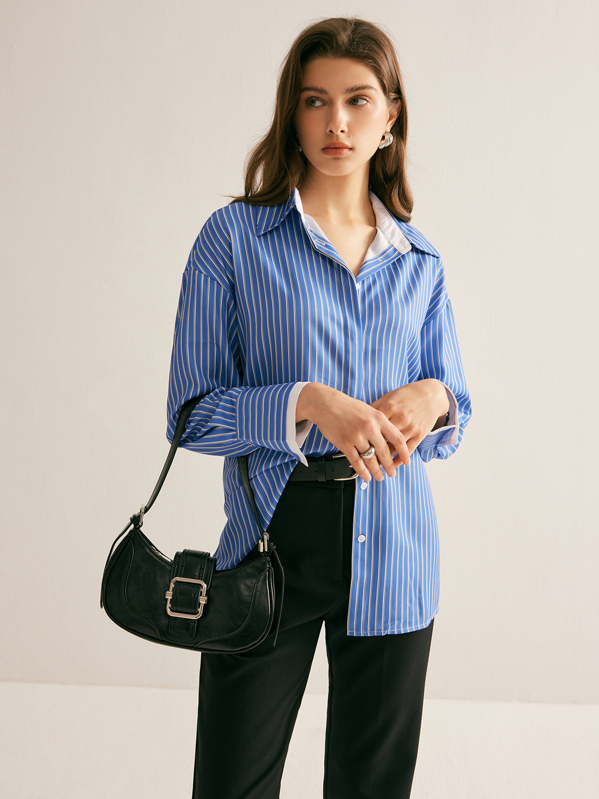 Pinstripe İnce Polo Gömlek