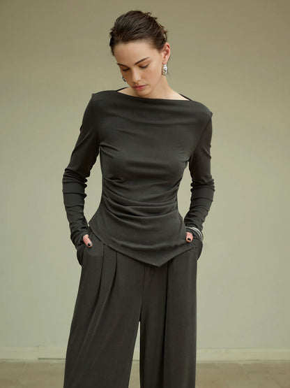 Pliseli Drapeli Jersey Pantolon