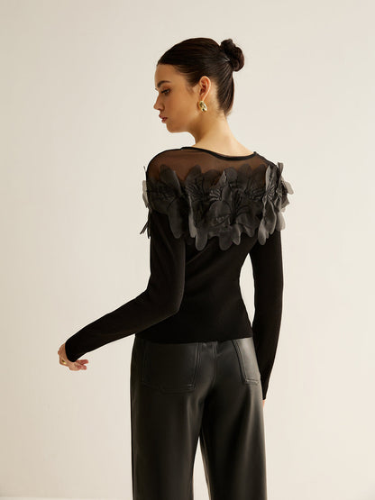 Romance Floral Dekor İnce Bluz