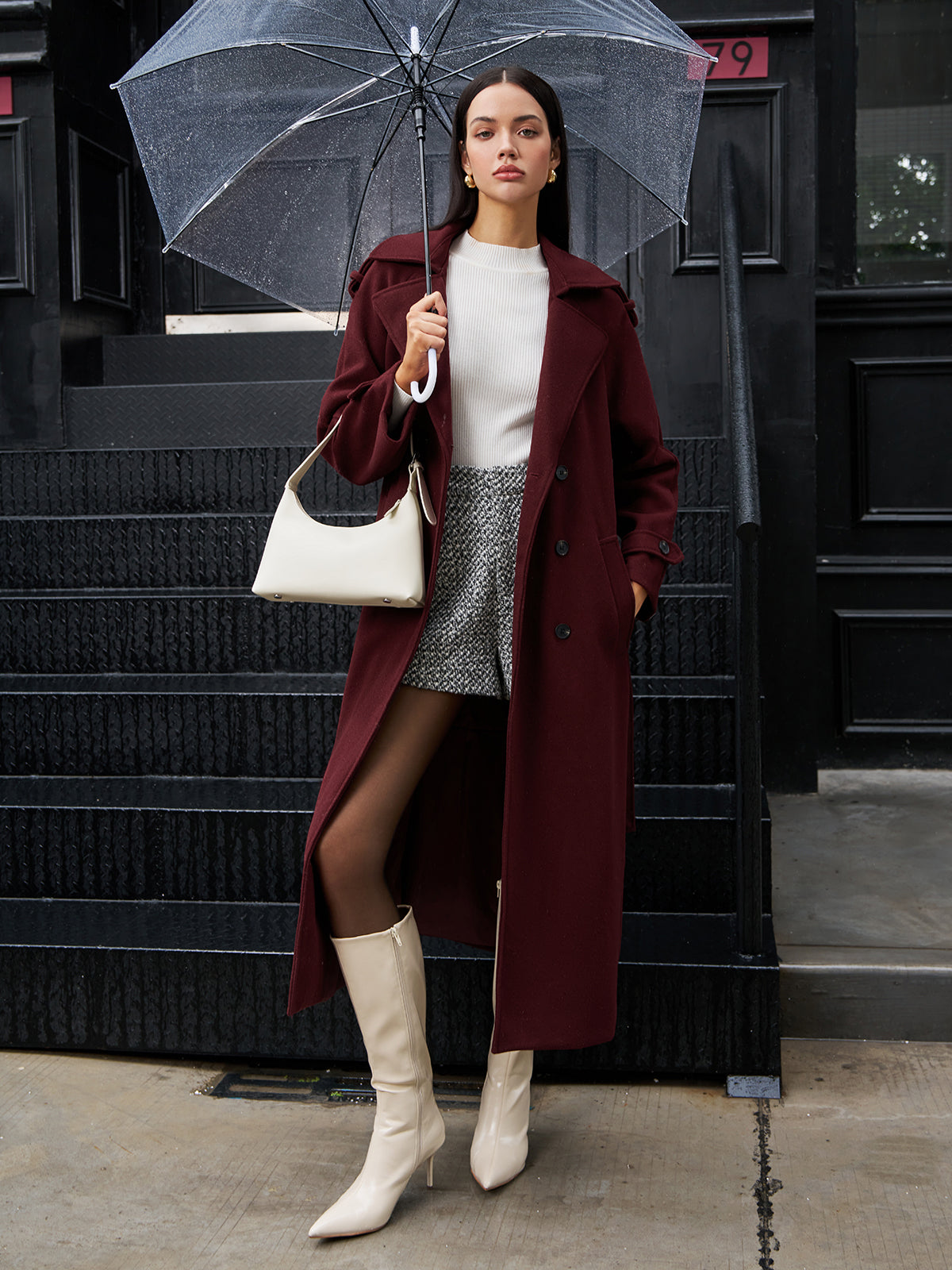 Normal Tweed Uzun Palto