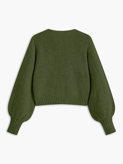 Crew Neck Bow Knit Top