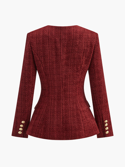 Düğmeli Yırtmaçlı Tüvit Blazer