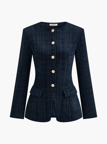 Düğmeli Yırtmaçlı Tüvit Blazer
