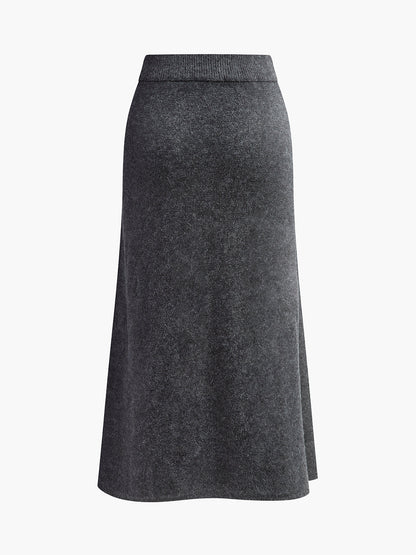 Minimalist Turtleneck Kolsuz Etek Takımı