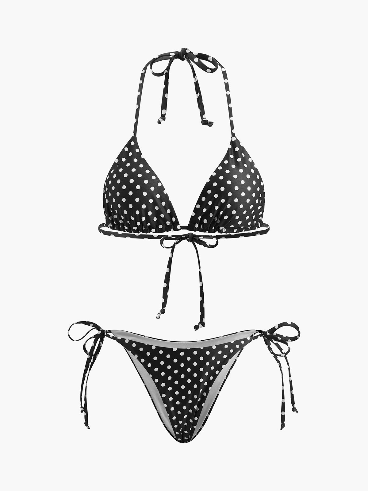 Polka Dot Bağcıklı Bikini Takımı