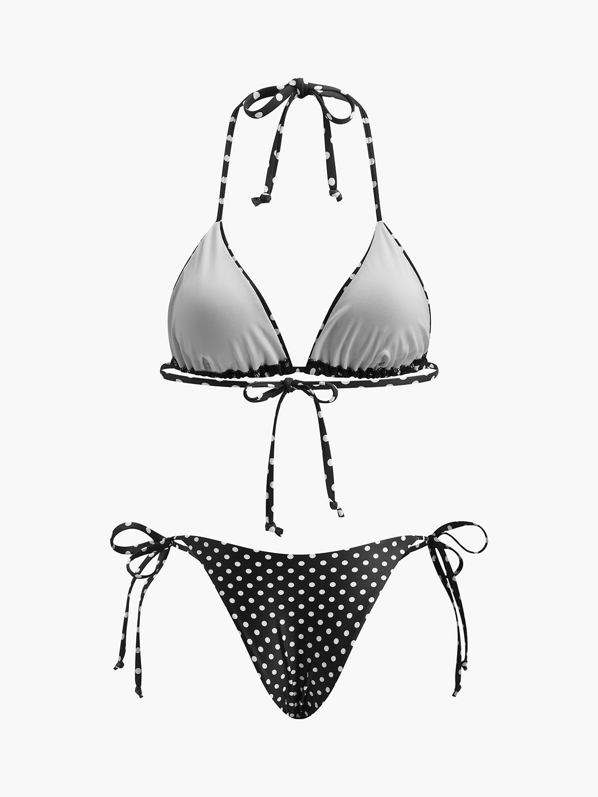 Polka Dot Bağcıklı Bikini Takımı