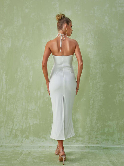 Floral Kesimli Midi Elbise