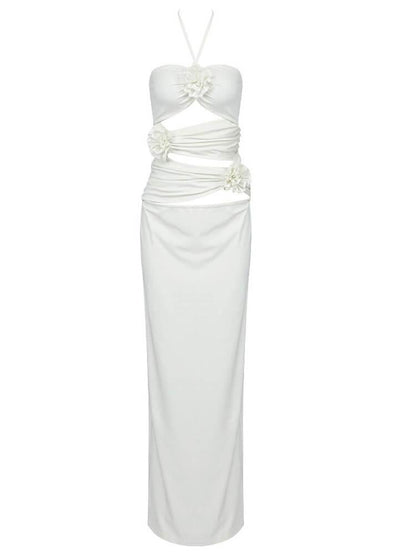 Floral Kesimli Midi Elbise