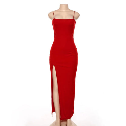 ElegantAskı Yırtmaçlı Elbise