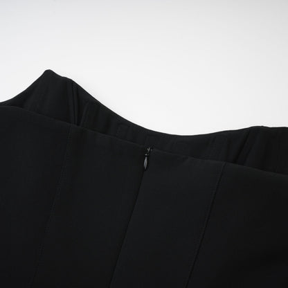 Elegant Siyah İşlemeli Maxi Elbise