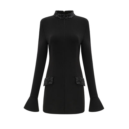 Gaëlle süsleme mini elbise